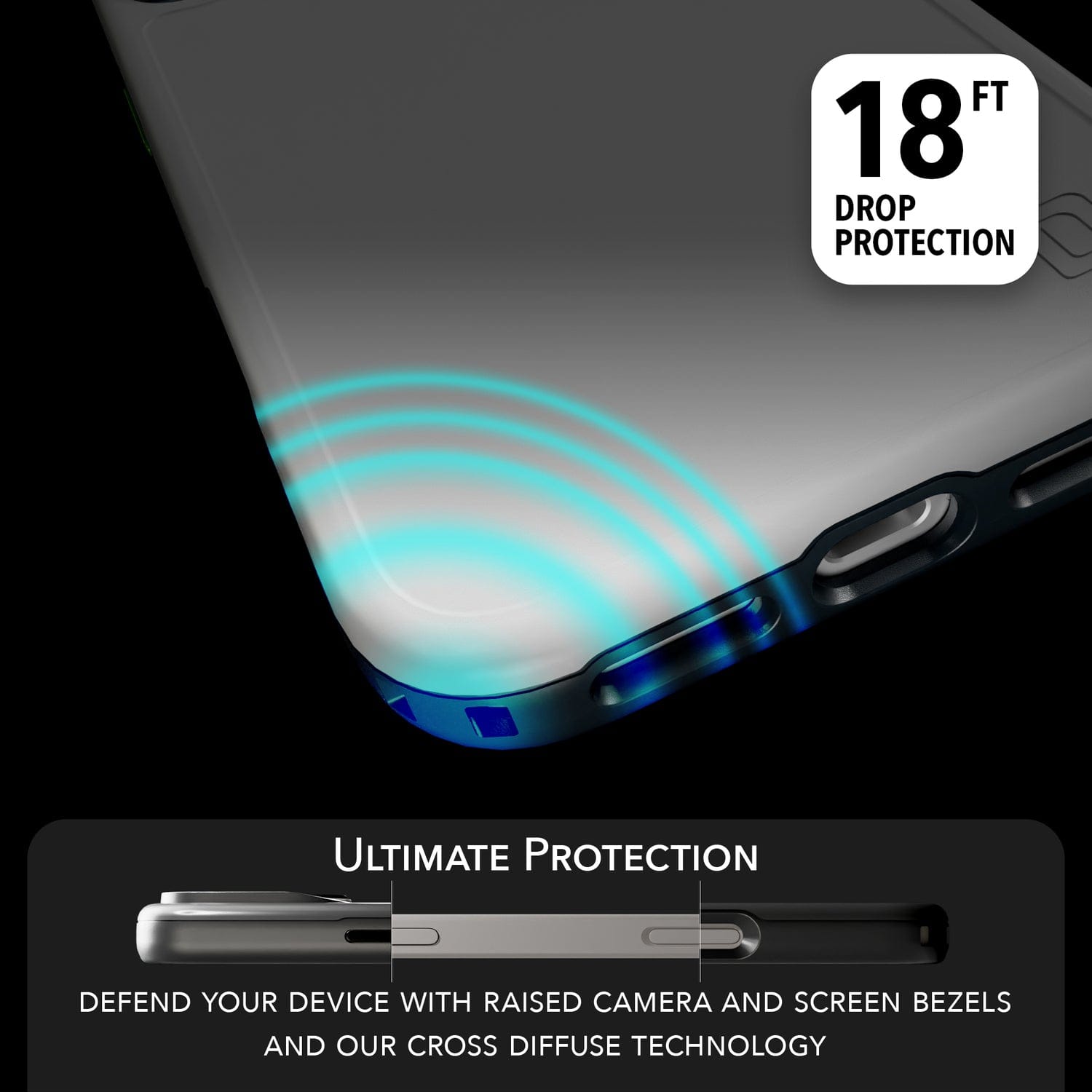 Cellhelmet Fortitude Series MagSafe-Compatible Case, iPhone 17, Hyper Slate