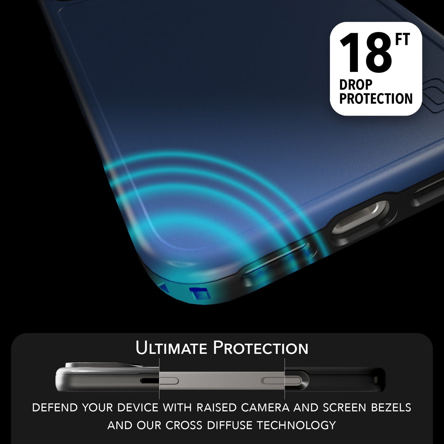 Cellhelmet Fortitude Series MagSafe-Compatible Case, iPhone 17 Pro Max, Bermuda Blue