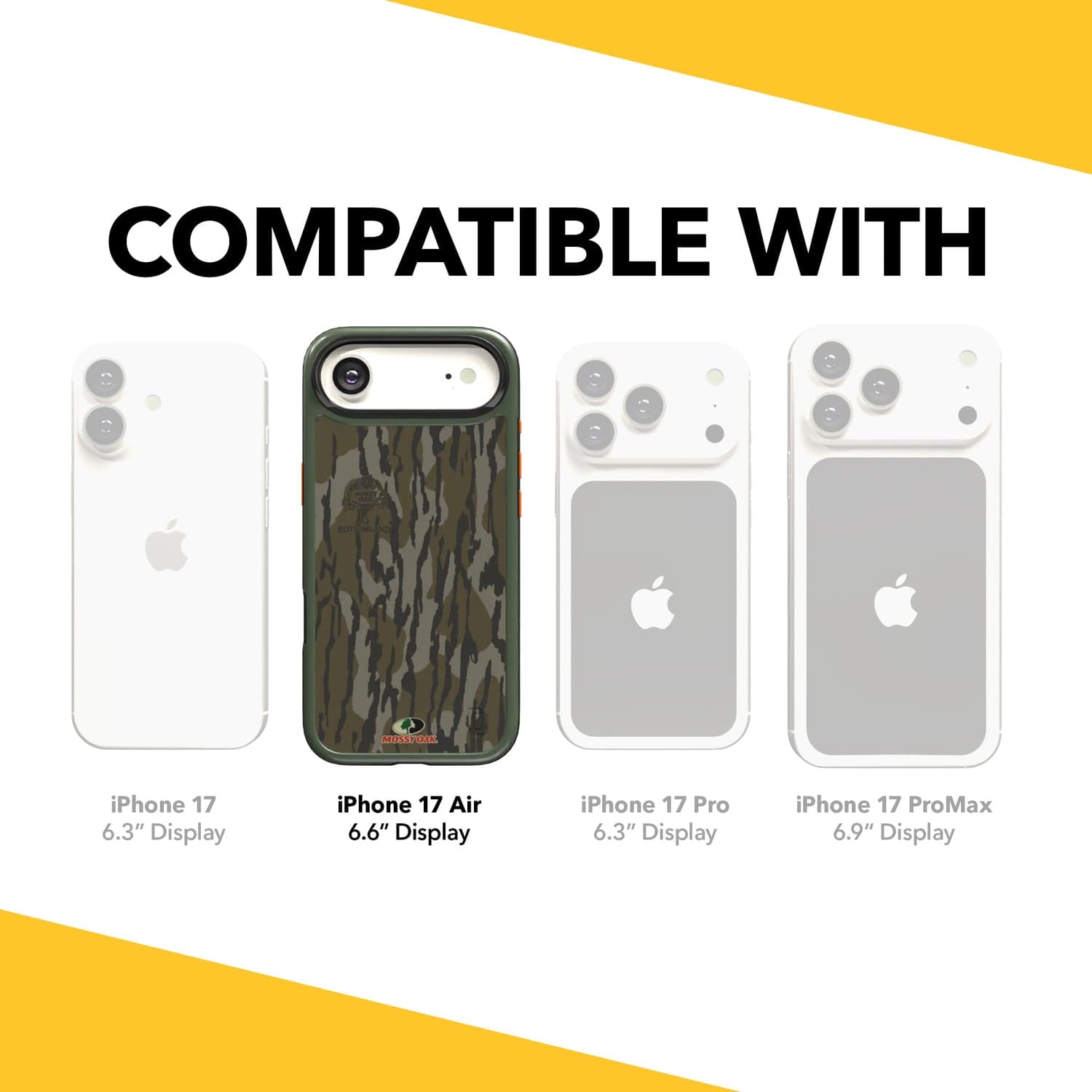Cellhelmet Fortitude Series MagSafe-Compatible Case, iPhone 17 Air, Mossy Oak Bottomland