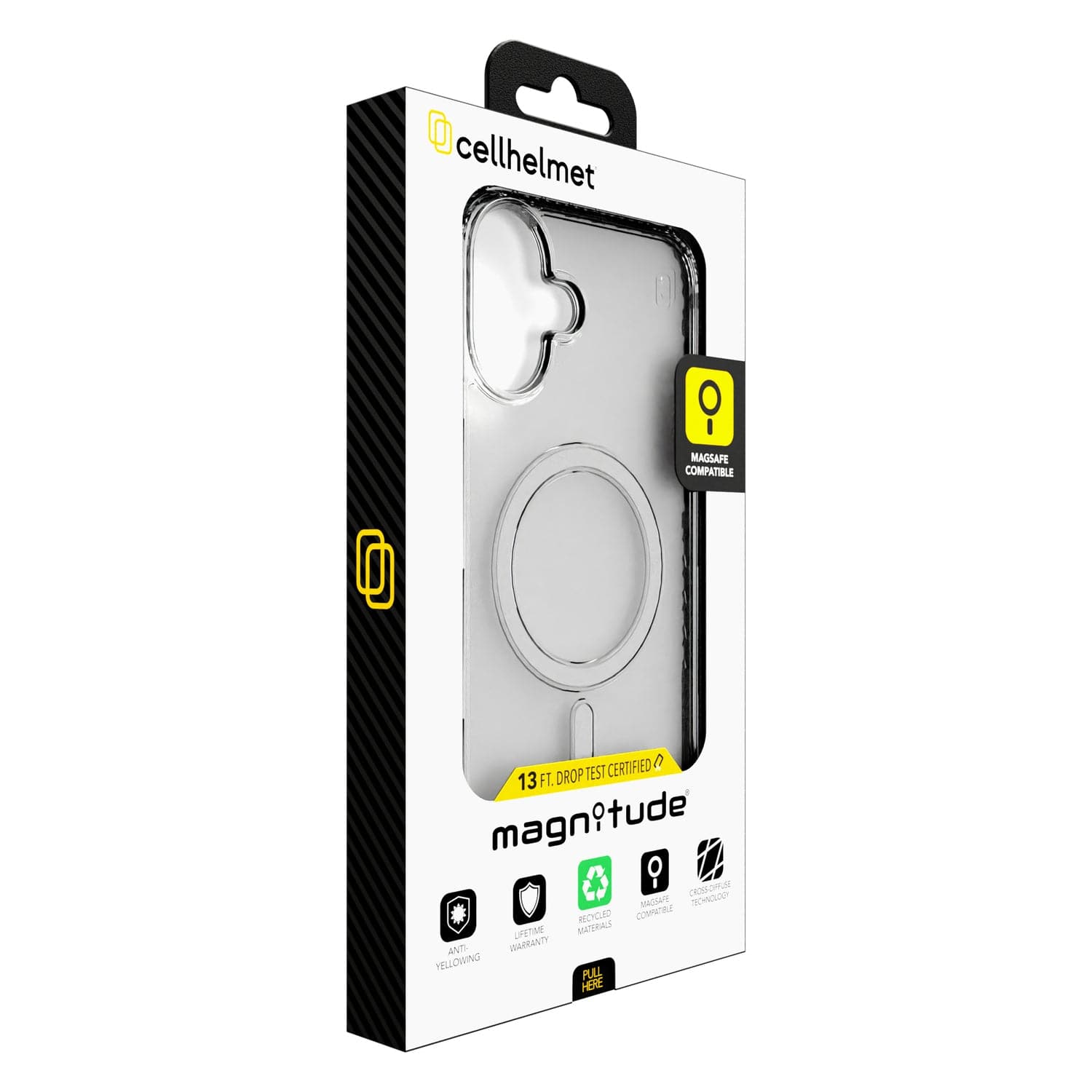 Cellhelmet Magnitude Series MagSafe-Compatible Case, iPhone 16 Plus, Crystal Clear