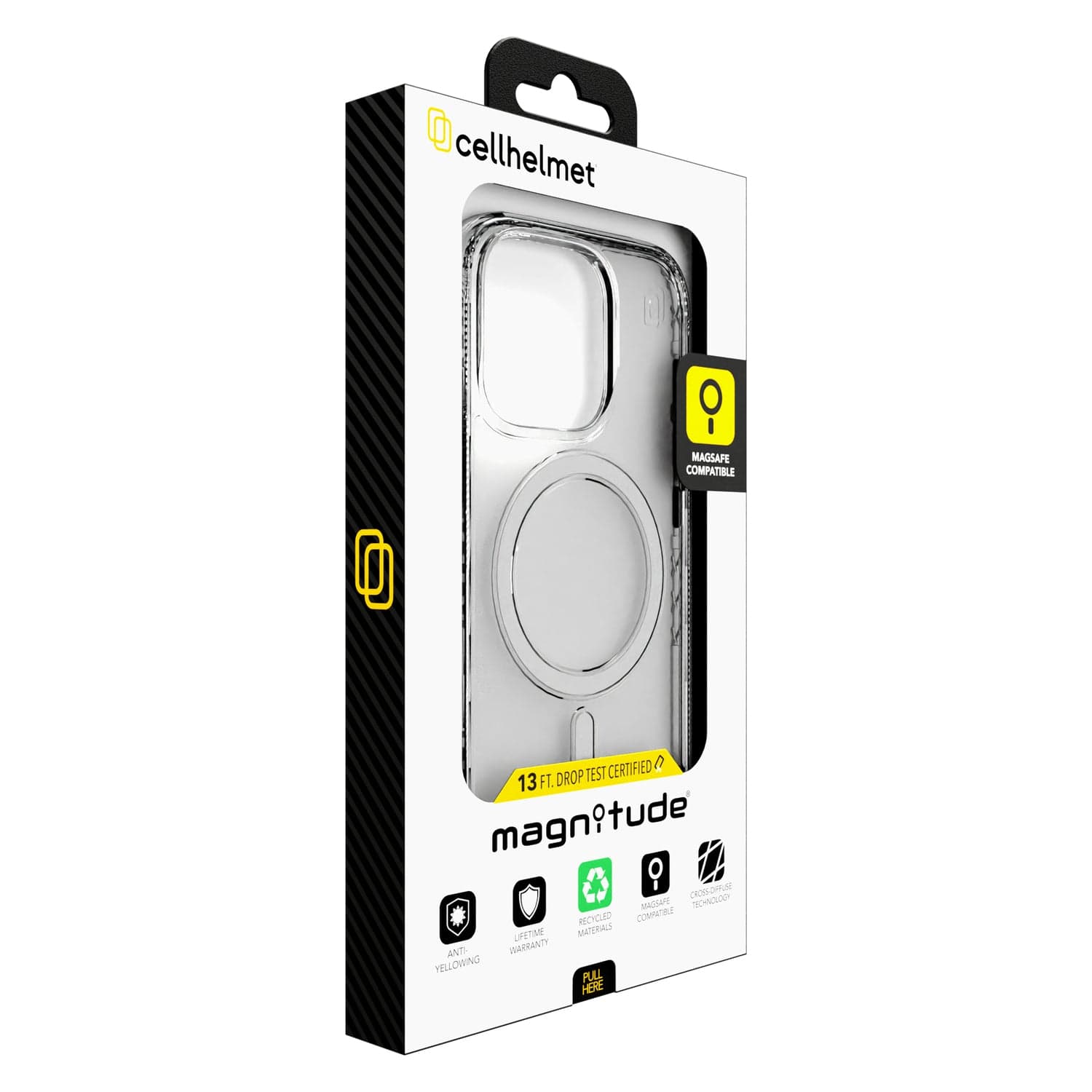 Cellhelmet Magnitude Series MagSafe-Compatible Case, iPhone 16 Pro, Crystal Clear