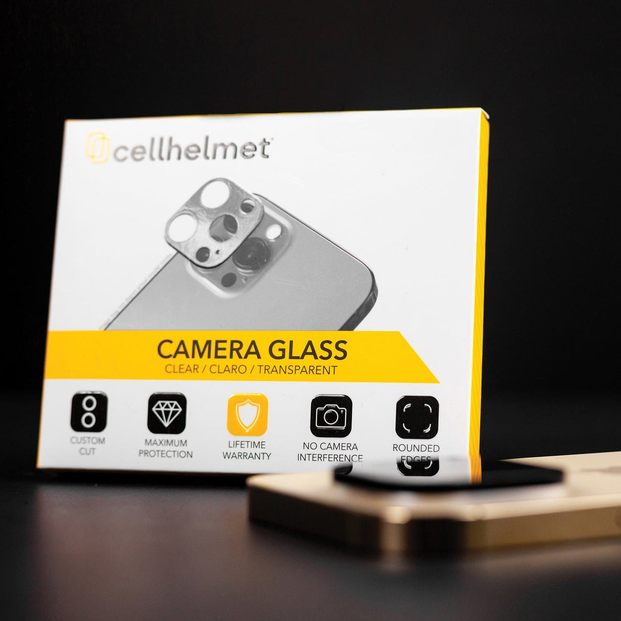 Cellhelmet Tempered Camera Glass, 1 Piece, iPhone 15 Pro/Pro Max