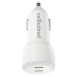 Cellhelmet 20-Watt Dual-Port USB-C Power Delivery Car Charger, for Smartphones and Tablets