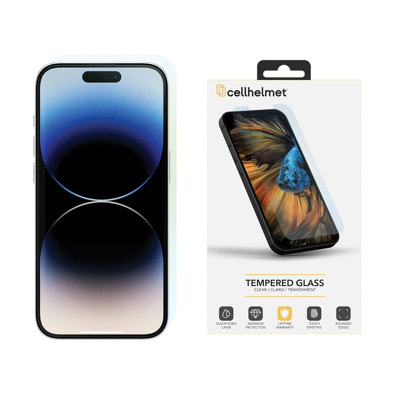 Cellhelmet Tempered Glass Screen Protector for iPhone, iPhone 15 Pro Max