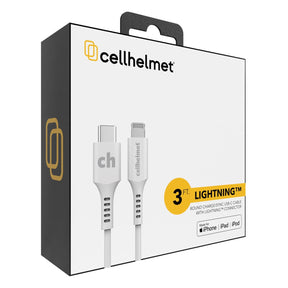 Cellhelmet Charge and Sync USB-C to Lightning Round Cable, 3 Ft.
