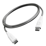 Cellhelmet Braided USB-C to USB-C Charge and Sync Round Cable, Gray, 3 Ft.