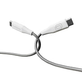 Cellhelmet Braided USB-C to USB-C Charge and Sync Round Cable, Gray, 3 Ft.