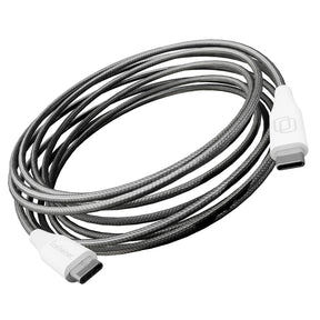 Cellhelmet Braided USB-C to USB-C Charge and Sync Round Cable, Gray, 10 Ft.