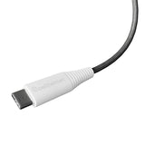 Cellhelmet Braided USB-C to USB-C Charge and Sync Round Cable, Gray, 15 Ft.