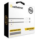 Cellhelmet Braided USB-C to USB-C Charge and Sync Round Cable, Gray, 6 Ft.; 2 Pack