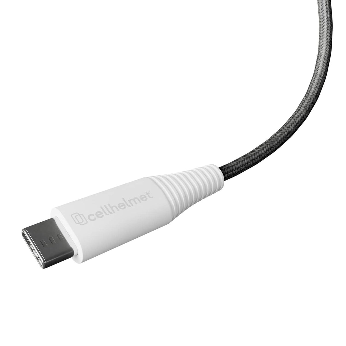 Cellhelmet Braided USB-C to USB-C Charge and Sync Round Cable, Gray, 3/6/10 Ft.