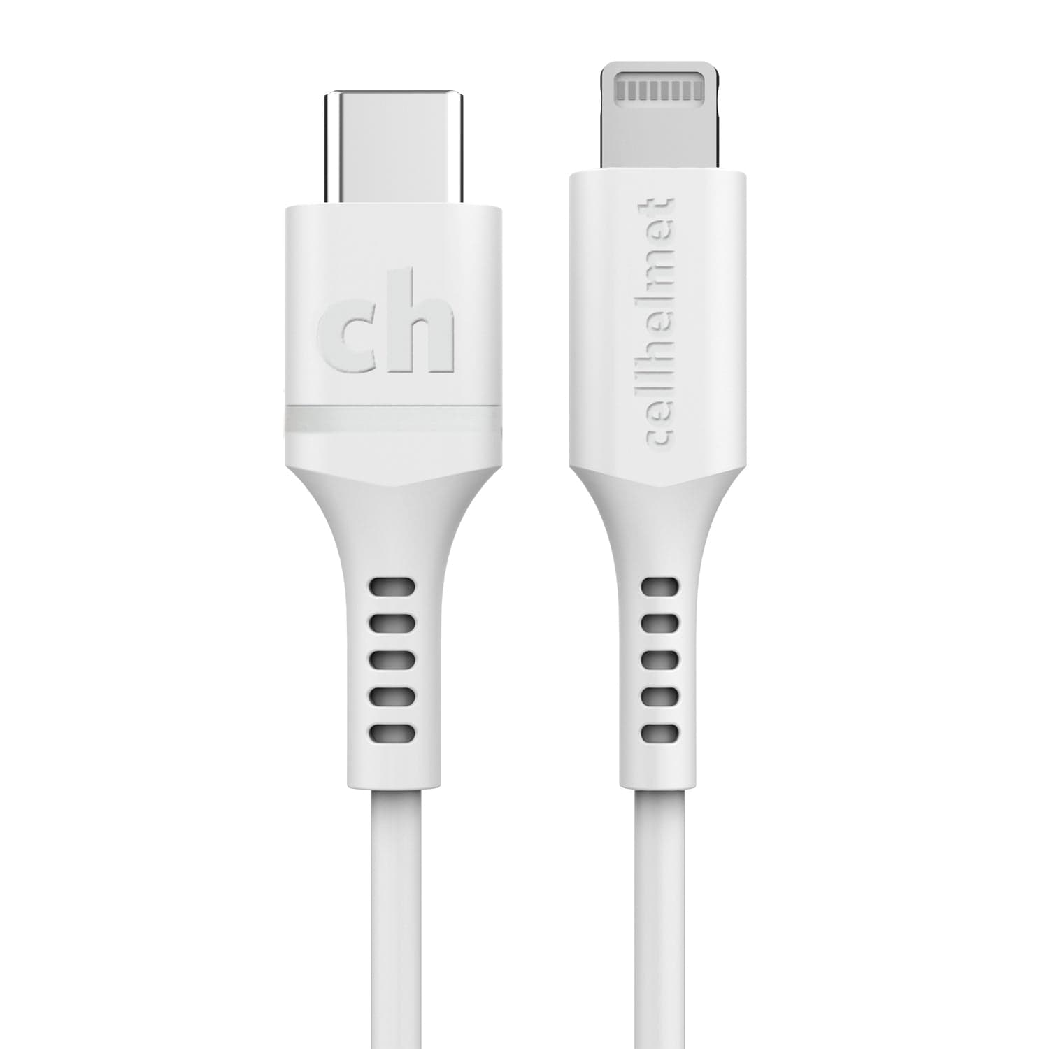 Cellhelmet 20-Watt Single-USB Power Delivery Wall Charger with USB-C to Lightning Round Cable, 3 Feet