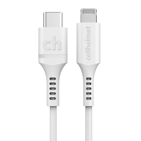 Cellhelmet 20-Watt Single-USB Power Delivery Car Charger with USB-C to Lightning Round Cable, 3 Feet