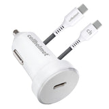 Cellhelmet 30-Watt PD Car Charger with 3-Ft. Round USB-C to USB-C Cable