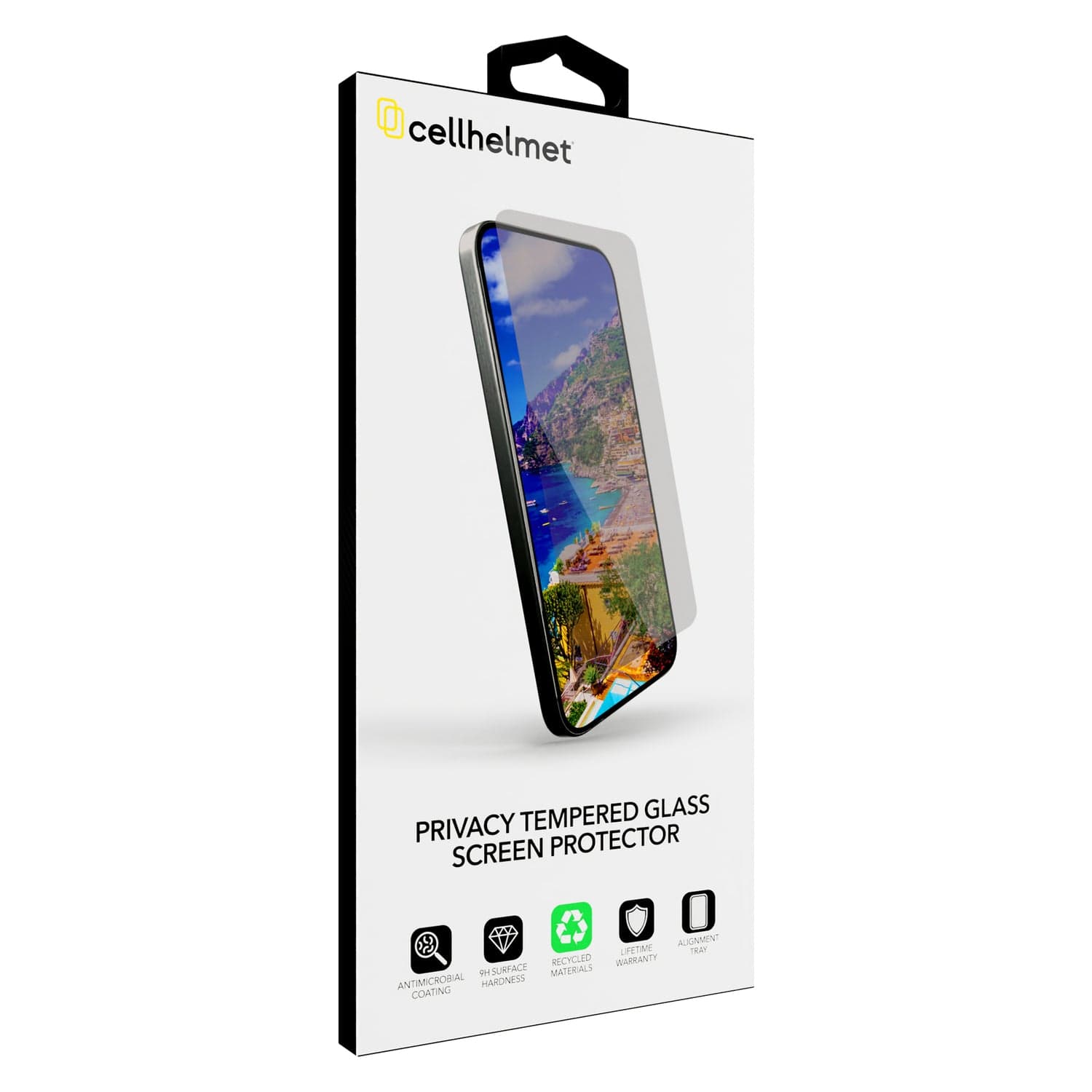Cellhelmet Privacy Tempered Glass with Alignment Tray, iPhone 17 Pro