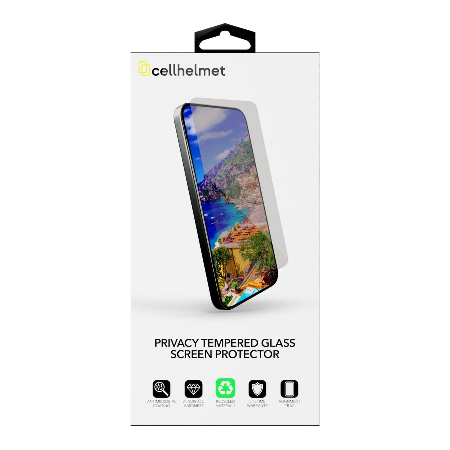 Cellhelmet Privacy Tempered Glass with Alignment Tray, iPhone 17 Pro Max
