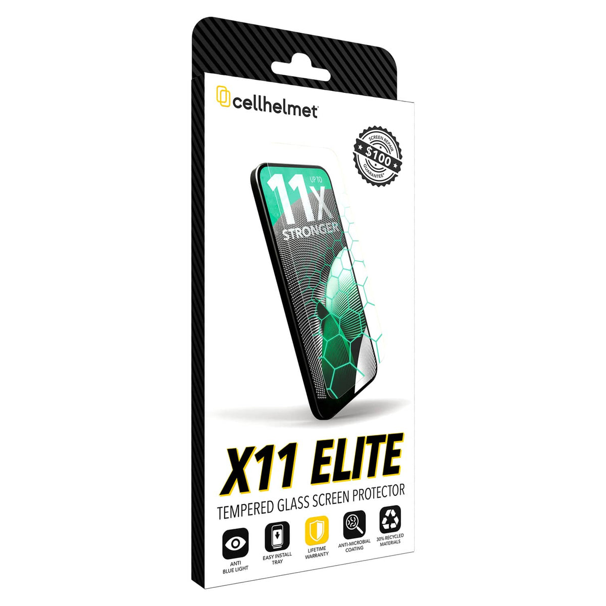 Cellhelmet iPhone 18 Pro Max/17 Pro Max X11 Elite Tempered Glass Screen Protector with Alignment Tray and $100 Glass Repair Coverage