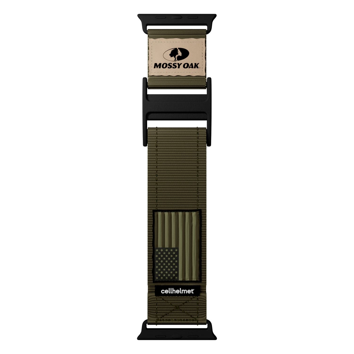 Mossy Oak by cellhelmet Premium Nylon Band for Apple Watch 44/45/46/49 mm, Regular, Olive Drab Green