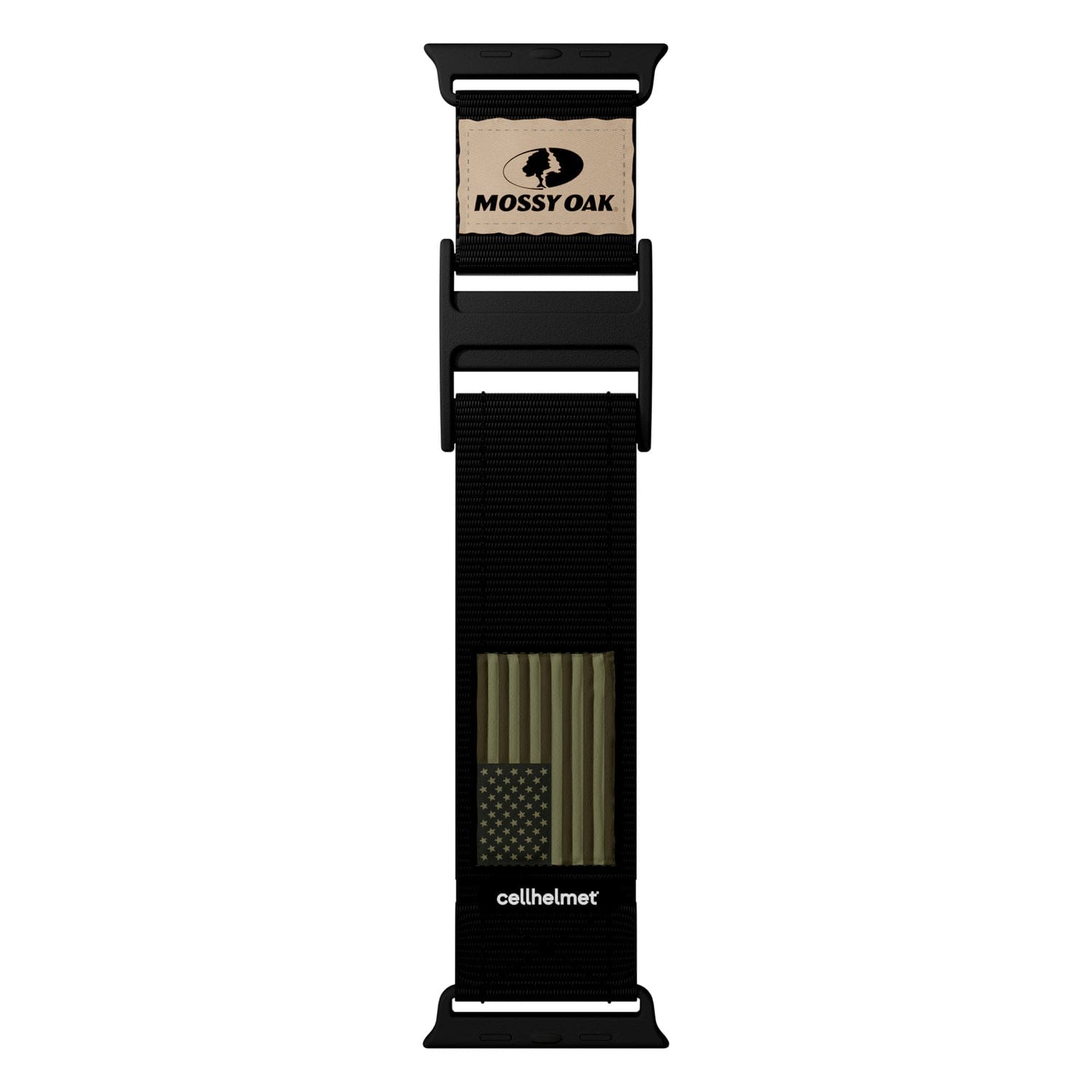 Mossy Oak by cellhelmet Premium Nylon Band for Apple Watch 44/45/46/49 mm, Regular, Black