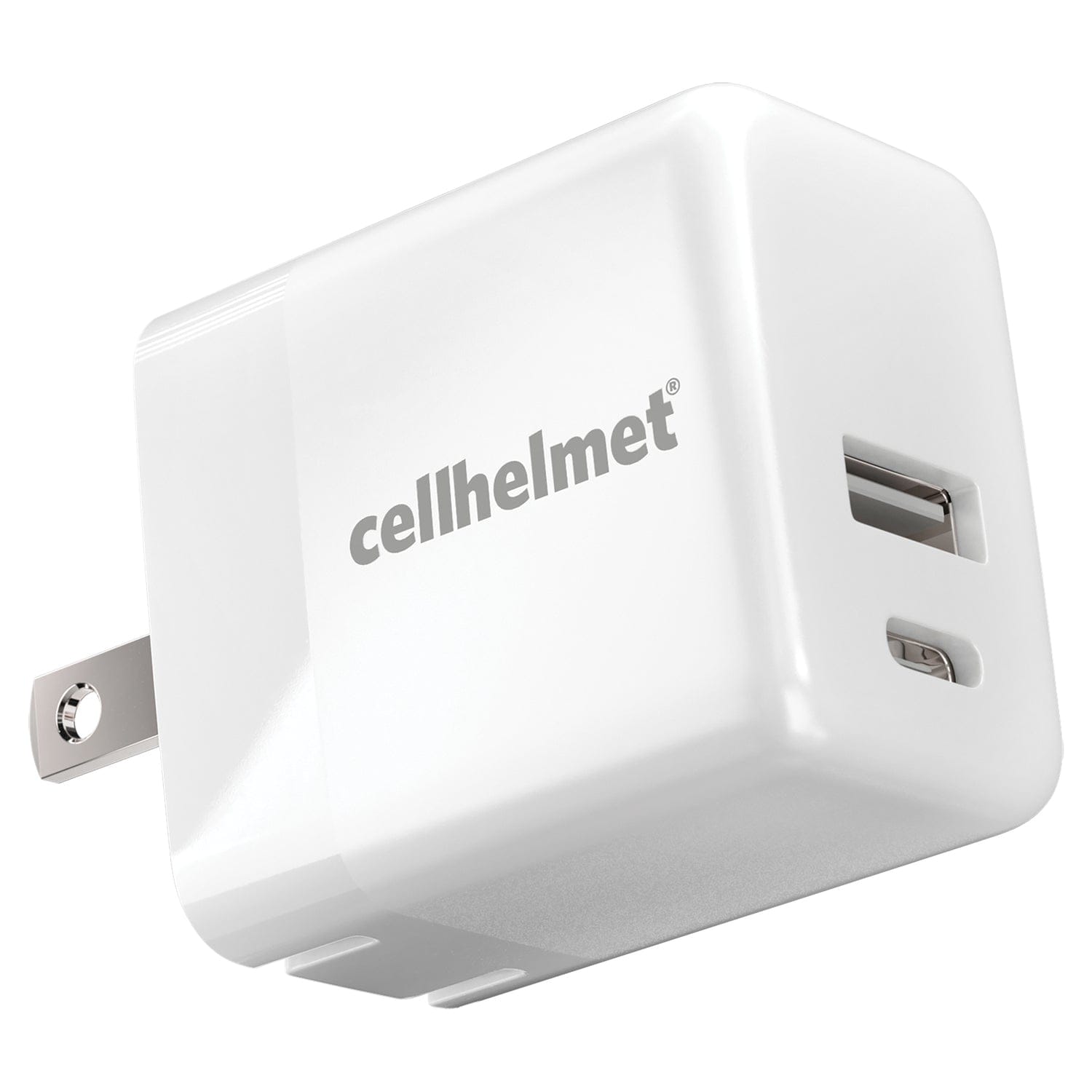 Cellhelmet 20-Watt Dual-Port USB-C and USB Wall Charger, for Smartphones and Tablets