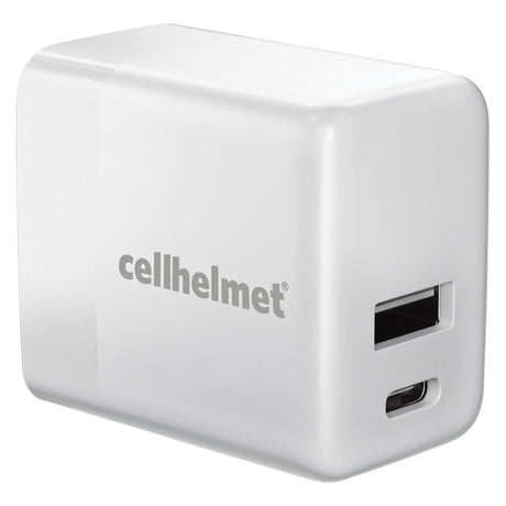 Cellhelmet 20-Watt Dual-Port USB-C and USB Wall Charger, for Smartphones and Tablets