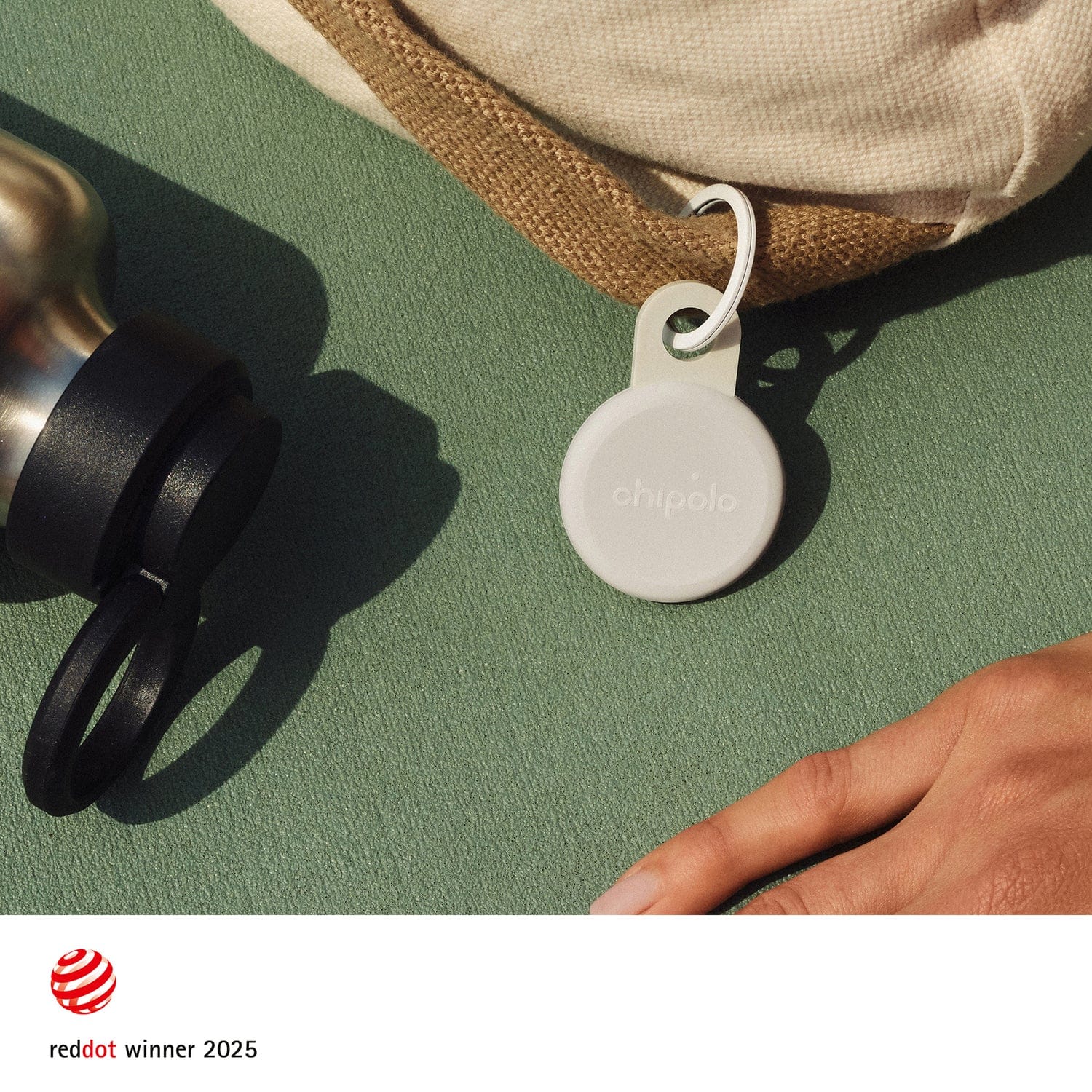 Chipolo LOOP Rechargeable Device Tracking Tag, 1 Pack, Chalk