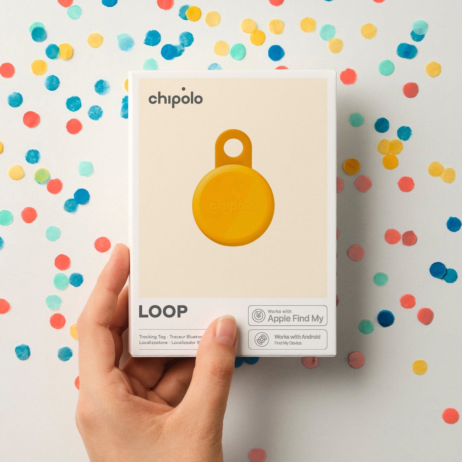 Chipolo LOOP Rechargeable Device Tracking Tag, 1 Pack, Honey