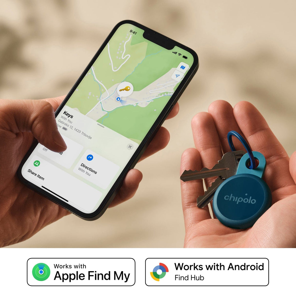 Chipolo LOOP Rechargeable Device Tracking Tag, 1 Pack, Navy