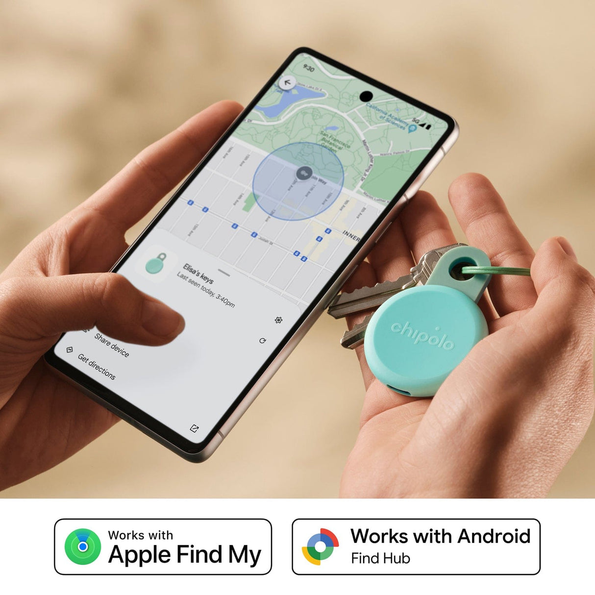Chipolo LOOP Rechargeable Device Tracking Tag, 1 Pack, Mint