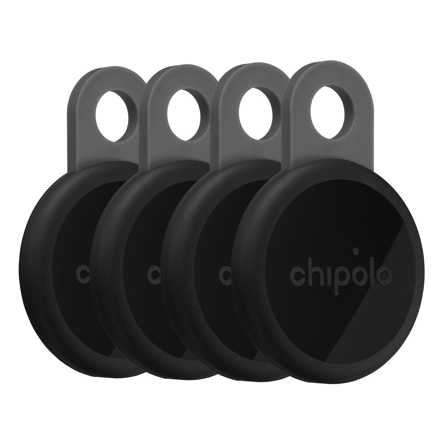 Chipolo LOOP Rechargeable Device Tracking Tag, 4 Pack, Charcoal