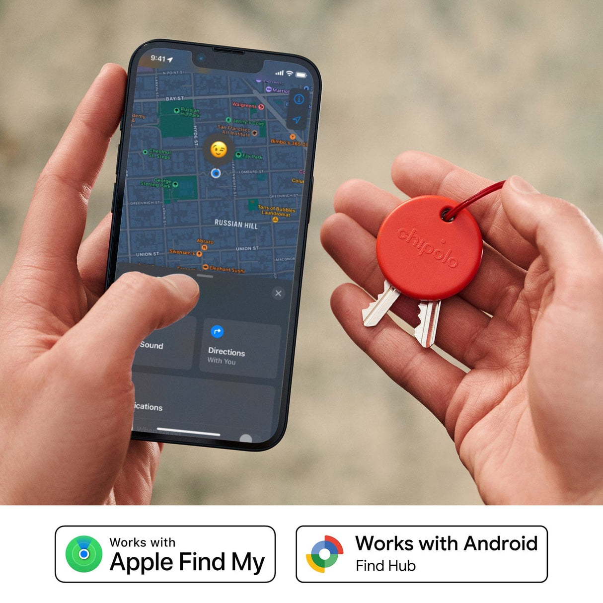 Chipolo POP Device Tracking Tag, 1 Pack, Red