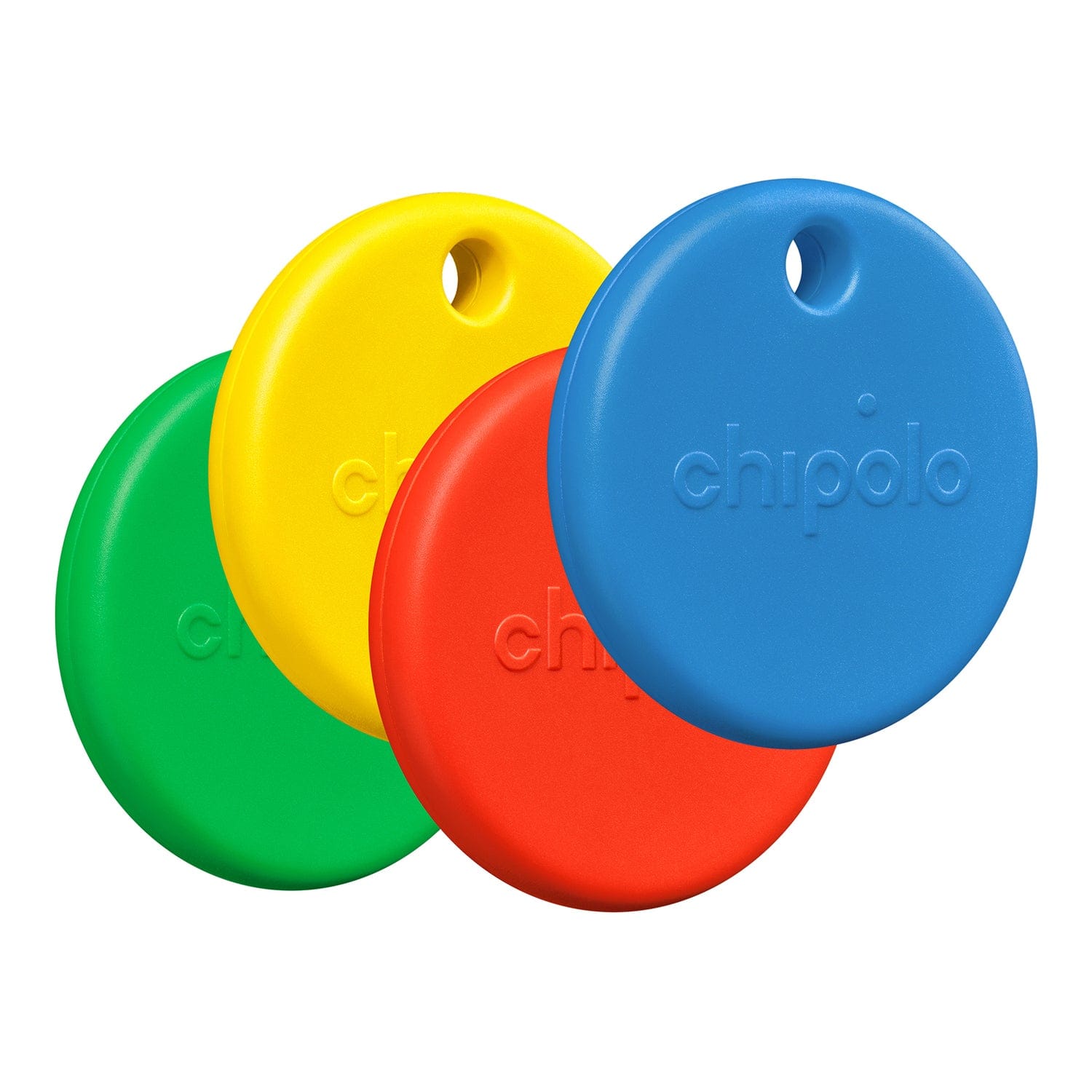 Chipolo POP Device Tracking Tag, 4 Pack, Red/Blue/Yellow/Green