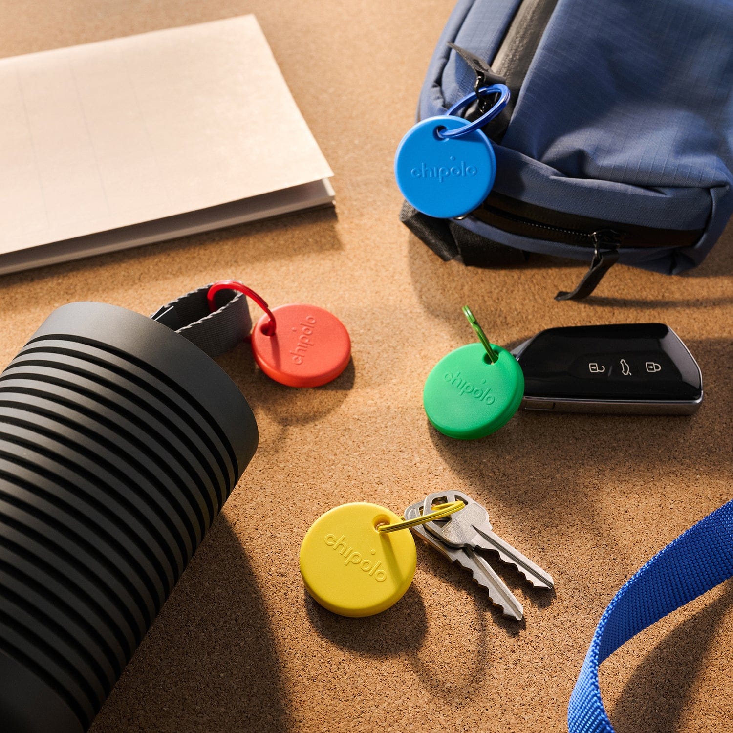 Chipolo POP Device Tracking Tag, 4 Pack, Red/Blue/Yellow/Green