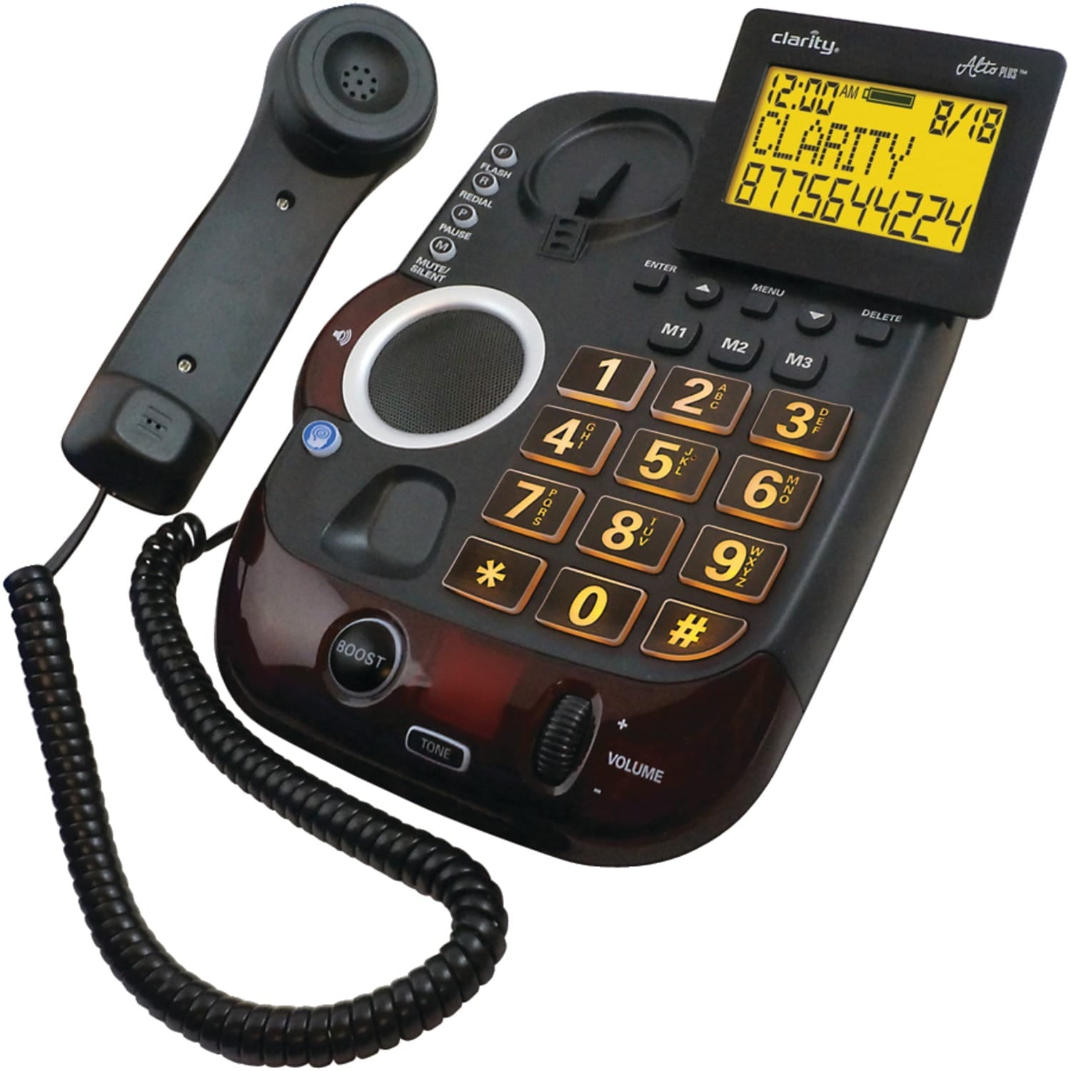 Clarity 1-Corded Handset AltoPlus 53-dB Amplified Phone System for Landline, Large Display, Big Buttons, Extra-Loud Ringer, and Big Visual Ringer