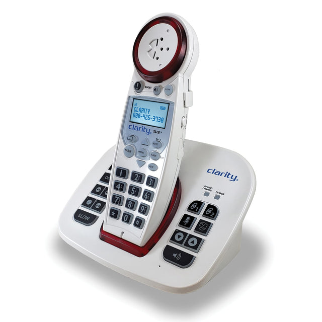 Clarity 1-Cordless Handset DECT 6.0 50-dB Amplified/Expandable Phone System for Landline, Answering System, Call Blocker, and Red Ringer, XLC8