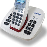 Clarity 1-Cordless Handset DECT 6.0 50-dB Amplified/Expandable Phone System for Landline, Answering System, Call Blocker, and Red Ringer, XLC8