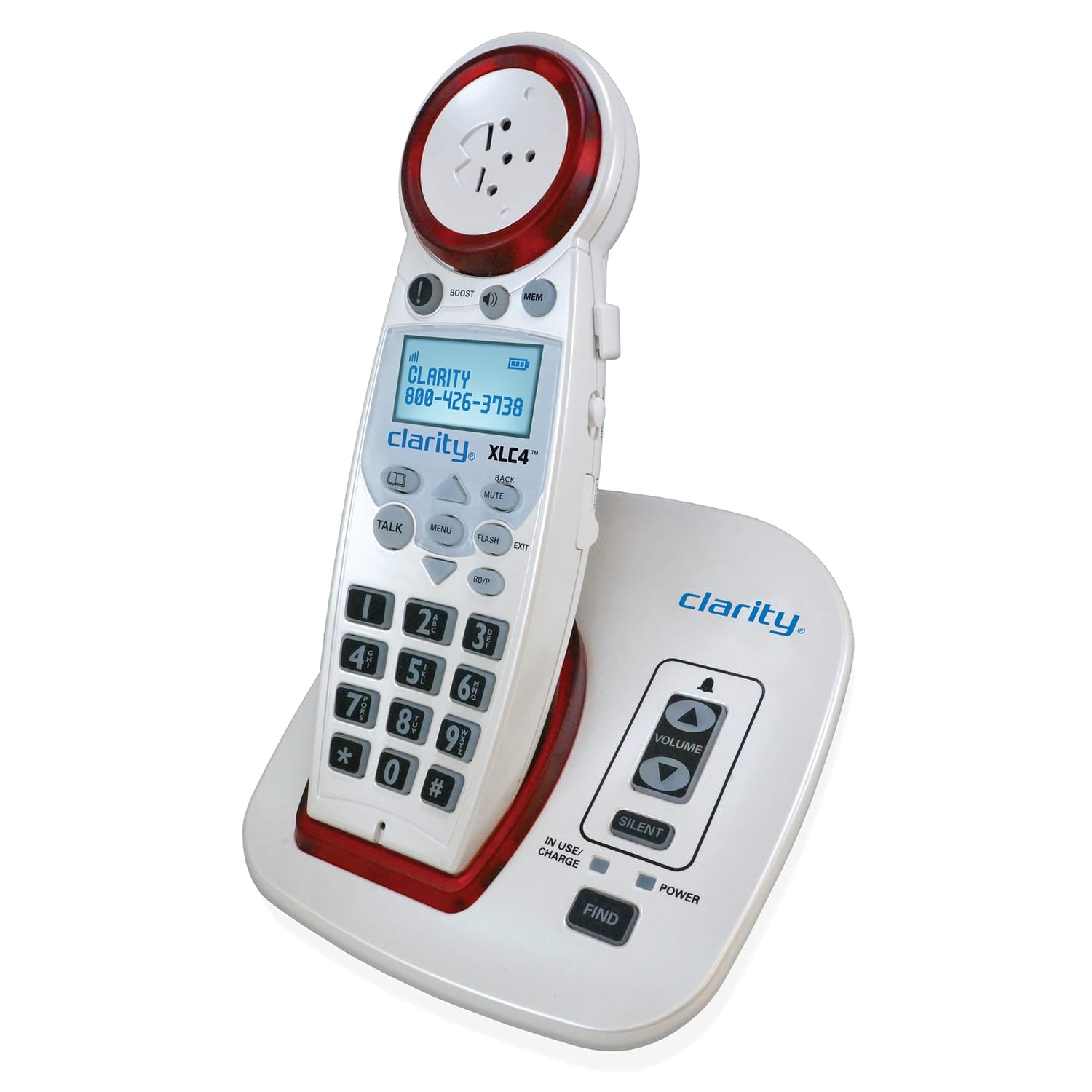 Clarity 1-Cordless Handset DECT 6.0 50-dB Amplified/Expandable Phone System for Landline, Big Buttons, Talking Caller ID/Dial Pad, and Loud Ringer