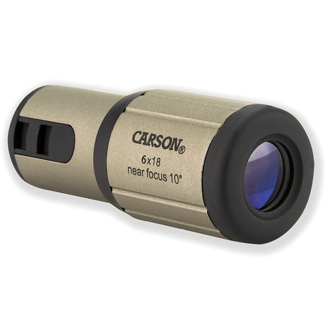 Carson CloseUp 6x 18 mm Pocket Monocular with Carabiner Clip