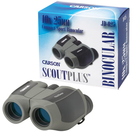 Carson ScoutPlus 10x 25mm Compact Porro Prism Binoculars