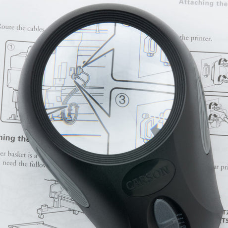 Carson LumiLoupe Ultra 5x LED Lighted Stand Loupe Magnifier with 3 Brightness Settings