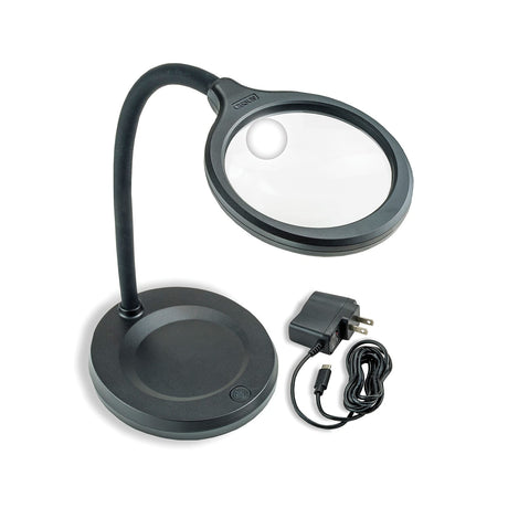 Carson DeskBrite 300 2x Aspheric COB LED Desk Top Magnifier with 5x Spot Lens