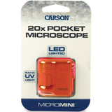 Carson MicroMini 20x LED Lighted Pocket Microscope, Orange