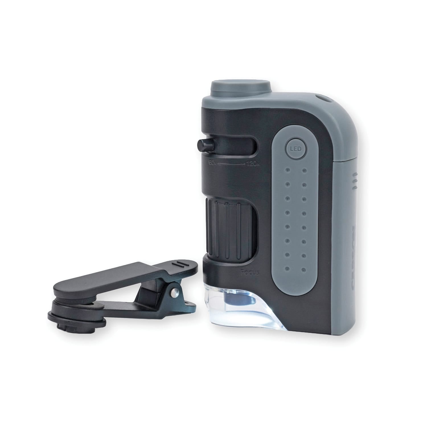 Carson MicroBrite Pro 120x LED-Lit Digital Pocket Microscope with Smartphone Adapter Clip