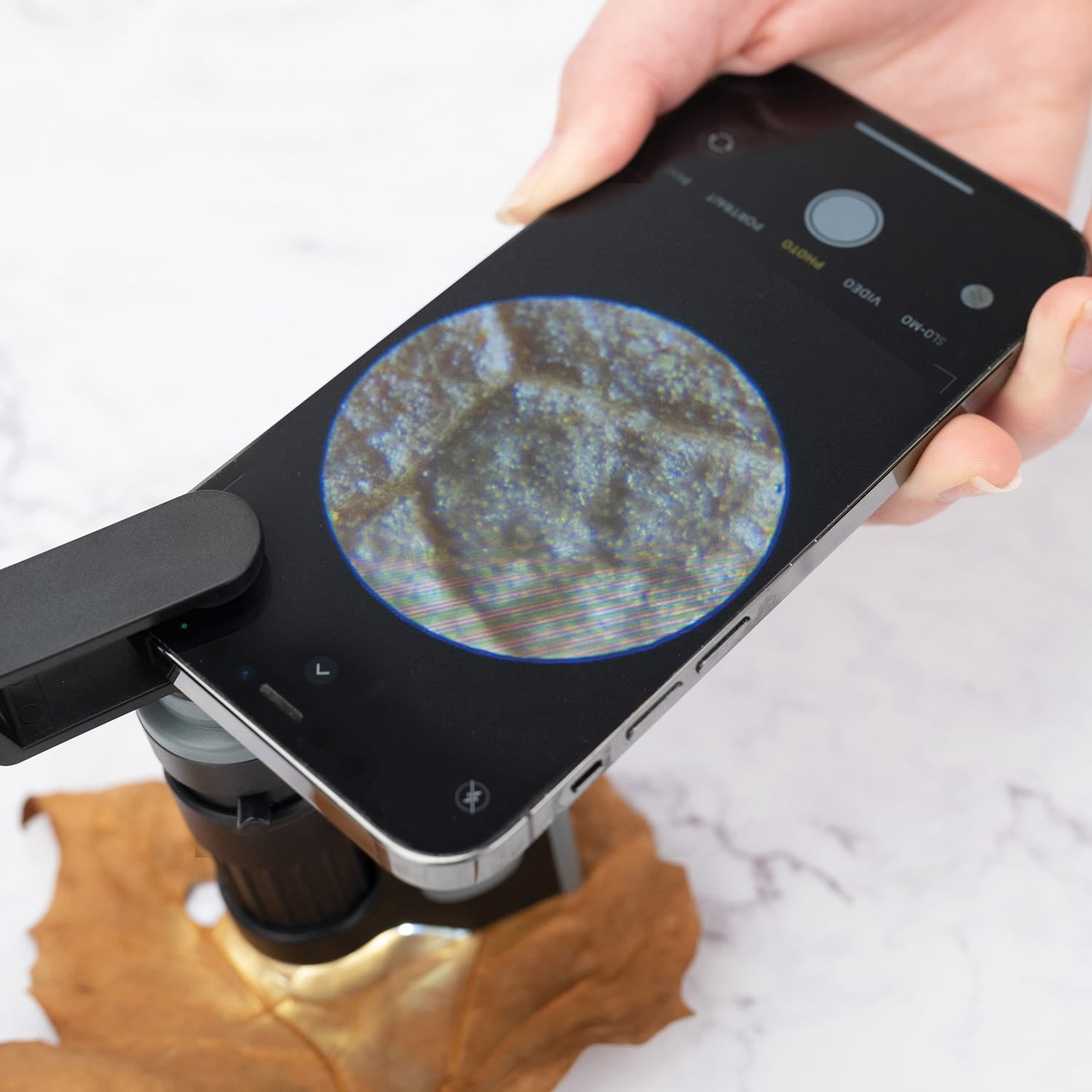 Carson MicroBrite Pro 120x LED-Lit Digital Pocket Microscope with Smartphone Adapter Clip