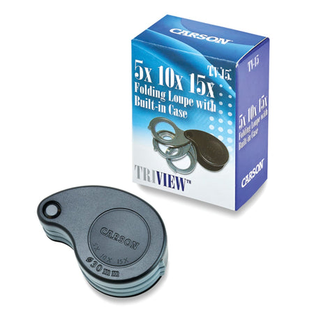 Carson TriView 5x–15x Folding Magnifier