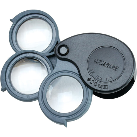 Carson TriView 5x–15x Folding Magnifier