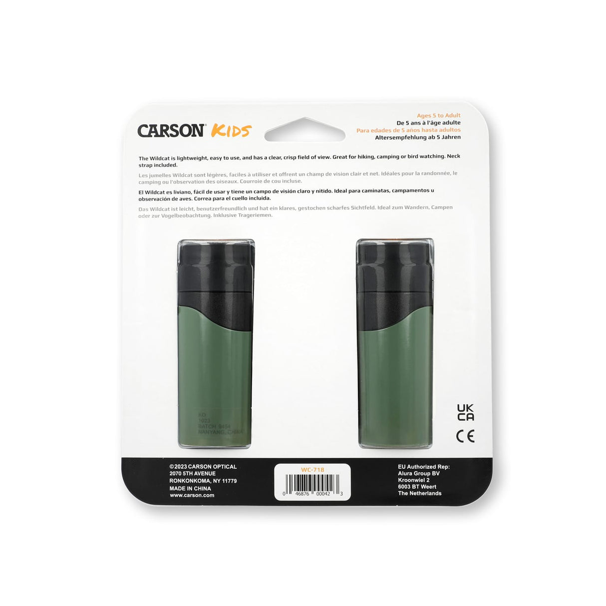 Carson Wildcat Series Kid’s 7x18-mm Lightweight HD Focus-Free Binoculars
