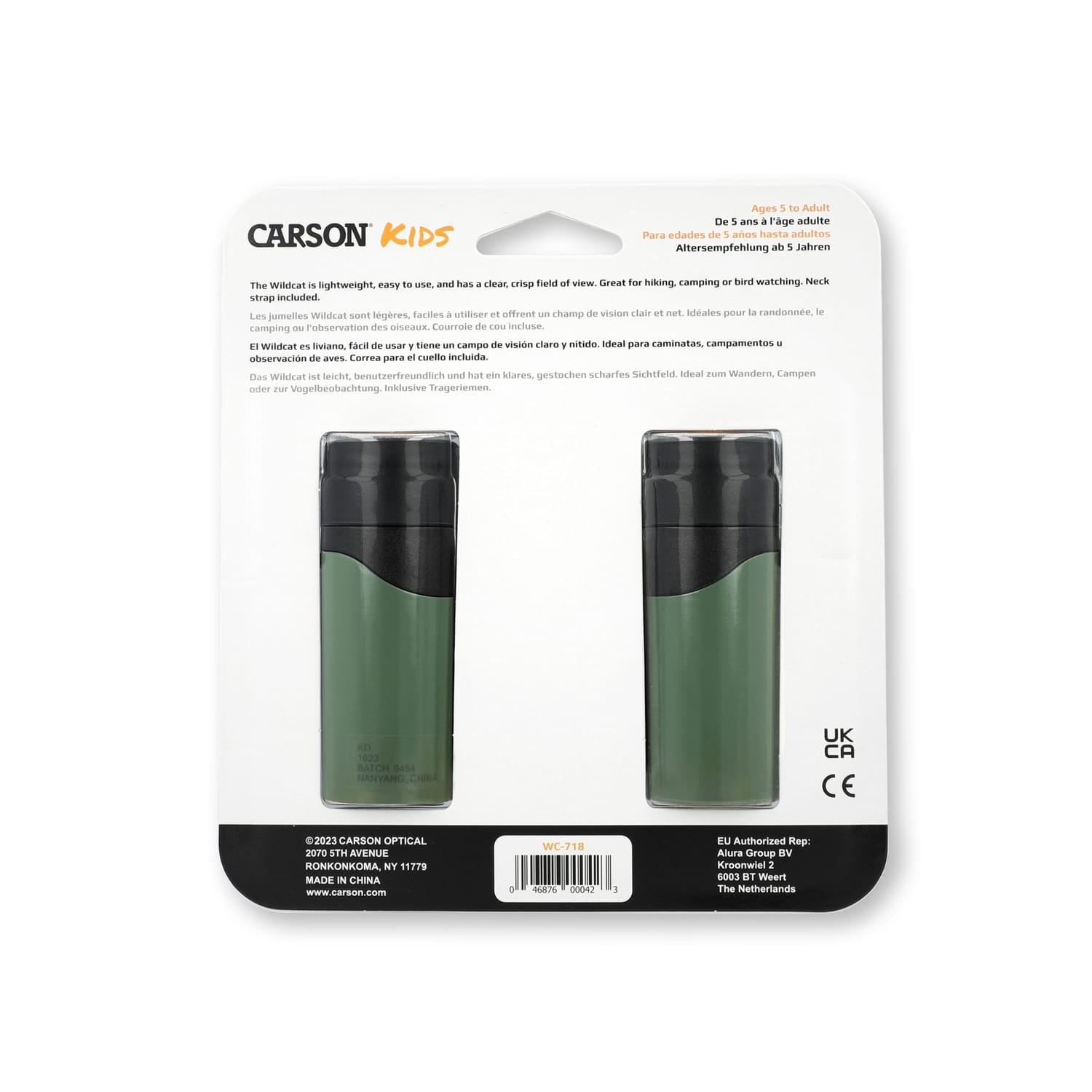 Carson Wildcat Series Kid’s 7x18-mm Lightweight HD Focus-Free Binoculars