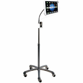 CTA Digital Heavy-Duty Security Gooseneck Floor Stand for iPad/Tablet