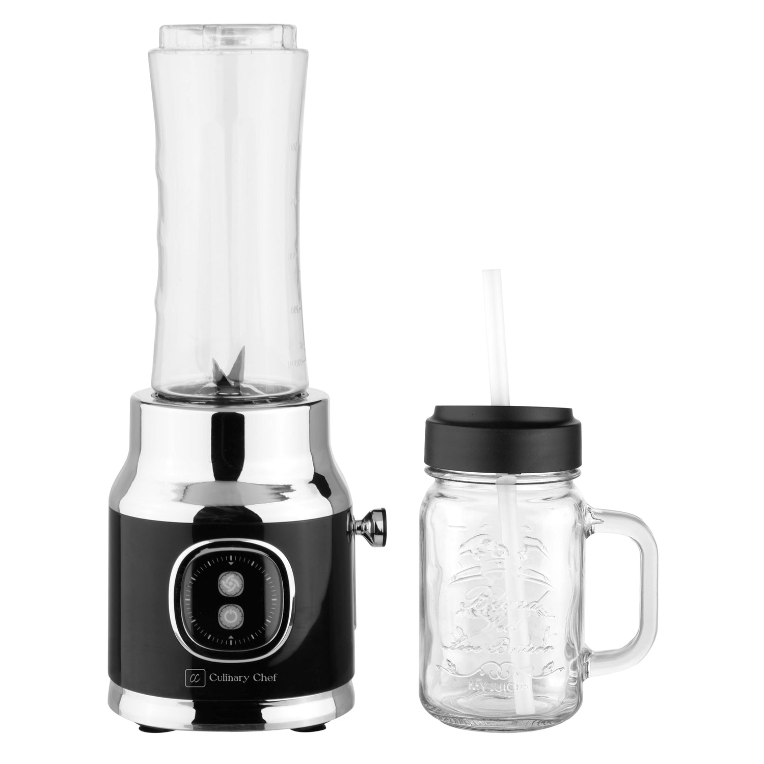 Culinary Chef 20.3-Oz. 2-Speed Retro Electric Smoothie Maker, Black